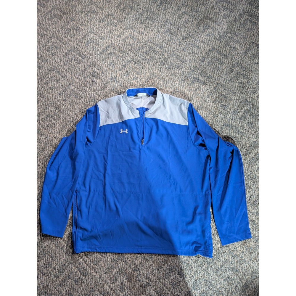 Under Armour Mens XXL Blue Gray Quarter Zip Pullover Windbreaker 1287620 400